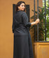 Navy Waist Buckled Knot Linen Dress